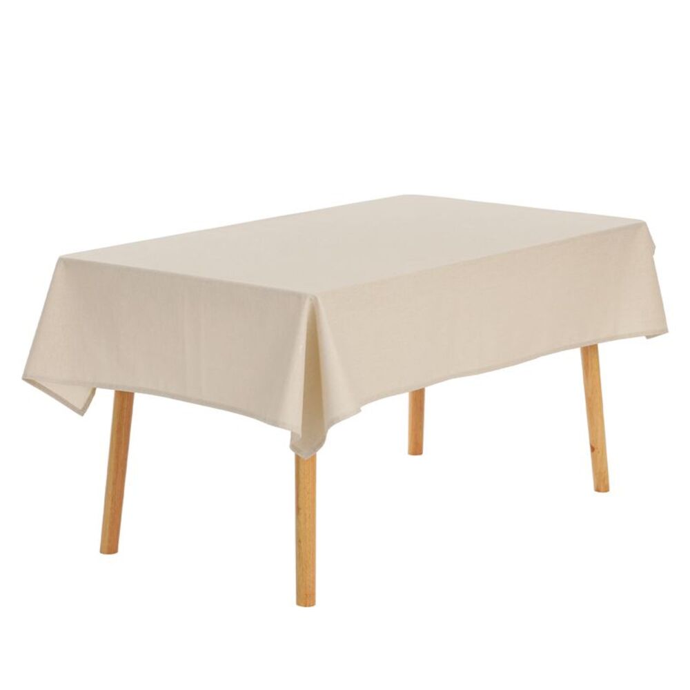 Wrinkle Resistant Tablecloth Linen Table Covers 51x79inch Beige